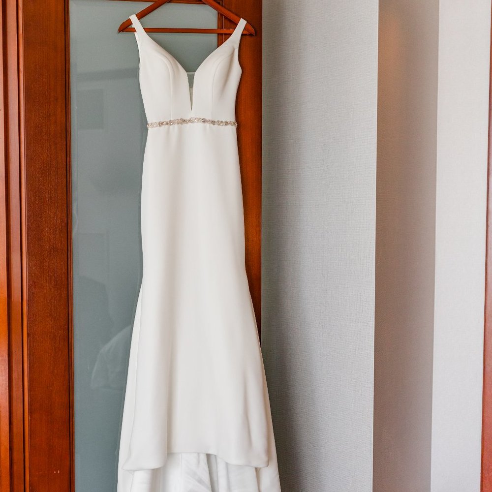 Crepe Satin Mermaid Wedding Dress - fits sizes 0-2